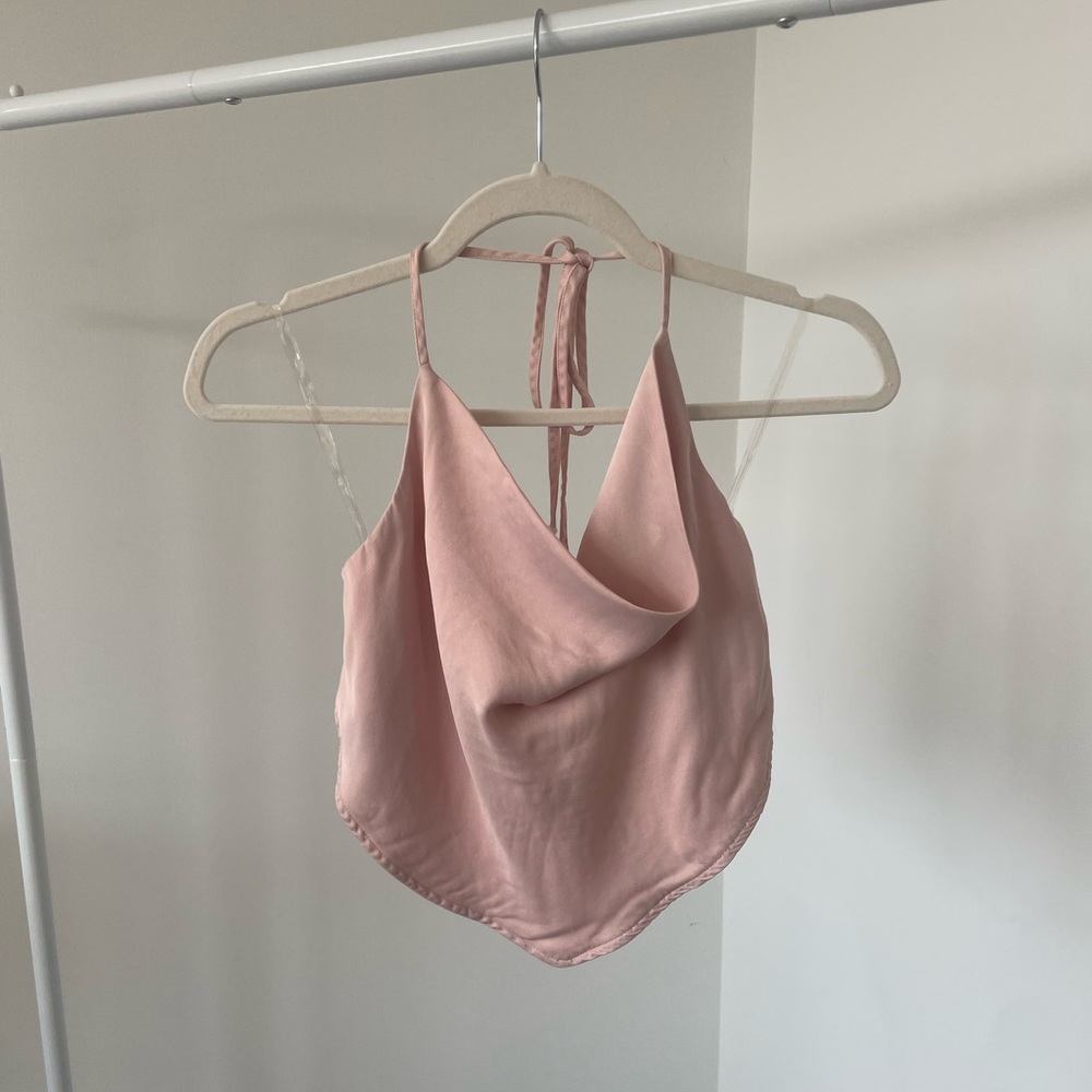 pink handkerchief halter top by wild fable